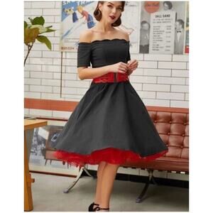 Grace Karin Women’s XL NWT Red Petticoat Crinoline Tutu Underskirt Tea Length